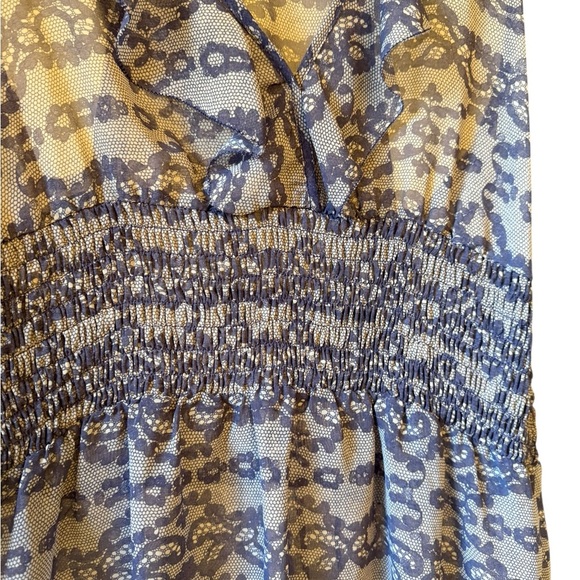 Patterson J. Kincaid Navy and Beige Sleeveless Blouse - Picture 2 of 7